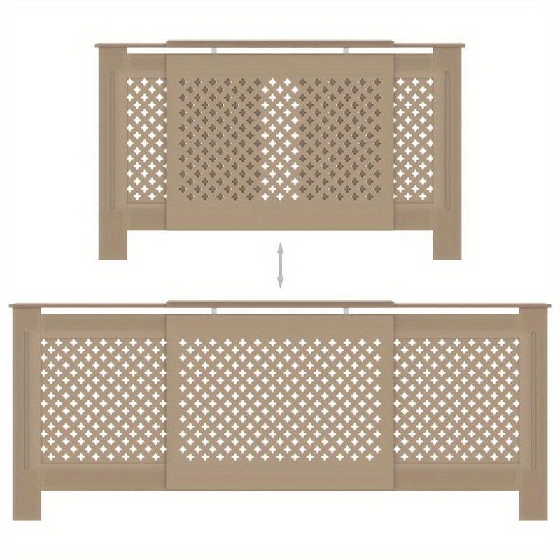 Radiatorombouw – Radiatorbekleding – Radiatoromkasting – Verwarmingsombouw – Radiatorpaneel – MDF – 205 cm Breed – Beige Neutrale Kleur