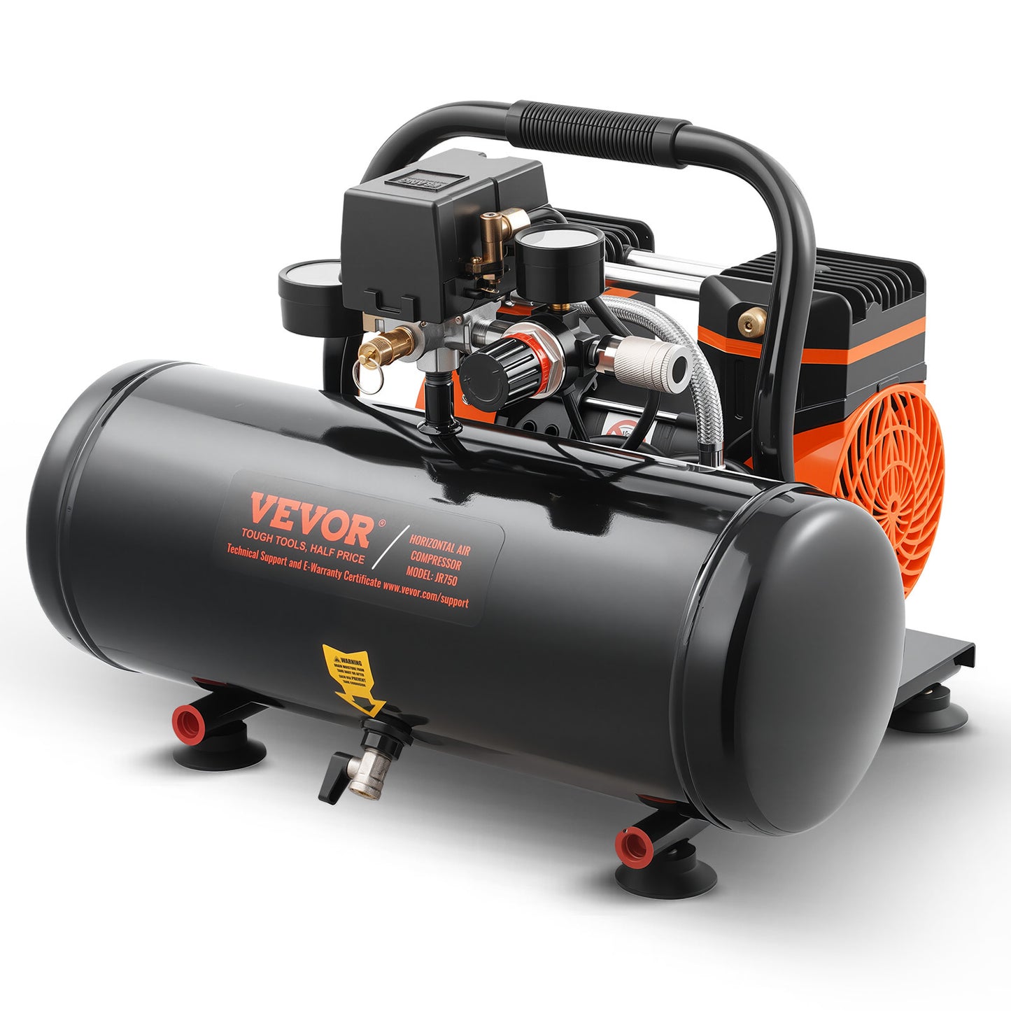 Luchtdrukcompressor – Luchtcompressor – Bandenpomp – Persluchtpomp – Olievrij – Compact en draagbaar – 2 Gallon 860W – 8 Bar maximale druk