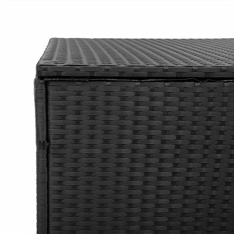 Opbergbox Tuin – Tuinkussenbox – Tuinkist – Kussenbox – Tuinbank – Zwart – Geweven Resin – Ruime Opbergruimte 110x50 cm – Duurzaam Weerbestendig Design