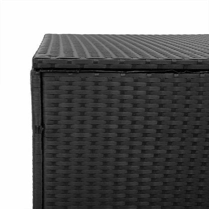 Opbergbox Tuin – Tuinkussenbox – Tuinkist – Kussenbox – Tuinbank – Zwart – Geweven Resin – Ruime Opbergruimte 110x50 cm – Duurzaam Weerbestendig Design