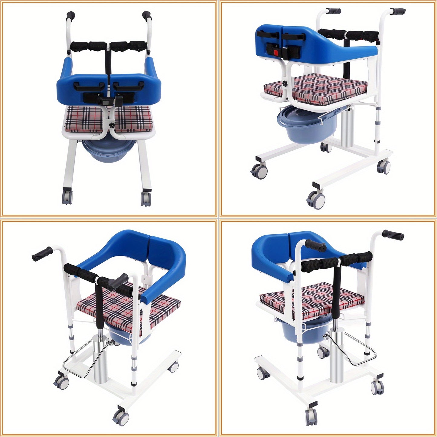 Liftstoel – Tilstoel – Transferstoel – Rolstoel – Mobiliteitsstoel – Hydraulisch Verstelbaar – Carbonstaal – Maximale Draagkracht 180 kg – Eenvoudige Hand- en Voetbediening