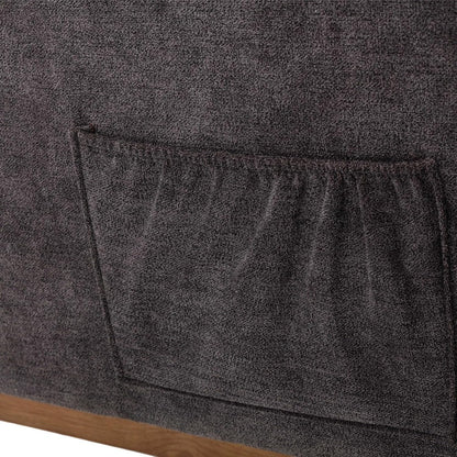 Gepolsterde Schommelstoel – Schommelbank – Relaxstoel – Stoel Met Armleuningen – Fauteuil Met Opbergtas – Hoog Rugleuning – Zachte Kussenvulling – Grijs