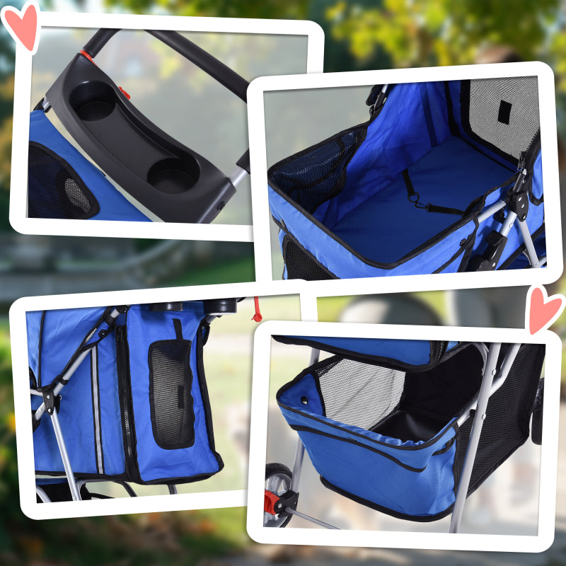 Hondenwagen – Hondenbuggy – Hondentrolley – Wandelwagen – Pet Stroller – All-Terrain Wielen Met Vering – Opvouwbaar Lichtgewicht Met Bekerhouder