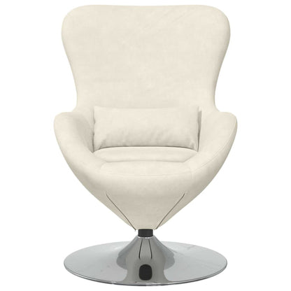 Fauteuil – Draaifauteuil – Relaxstoel – Loungefauteuil – Armstoel – Crèmekleurig Velvet – Draaibaar Met Voetensteun