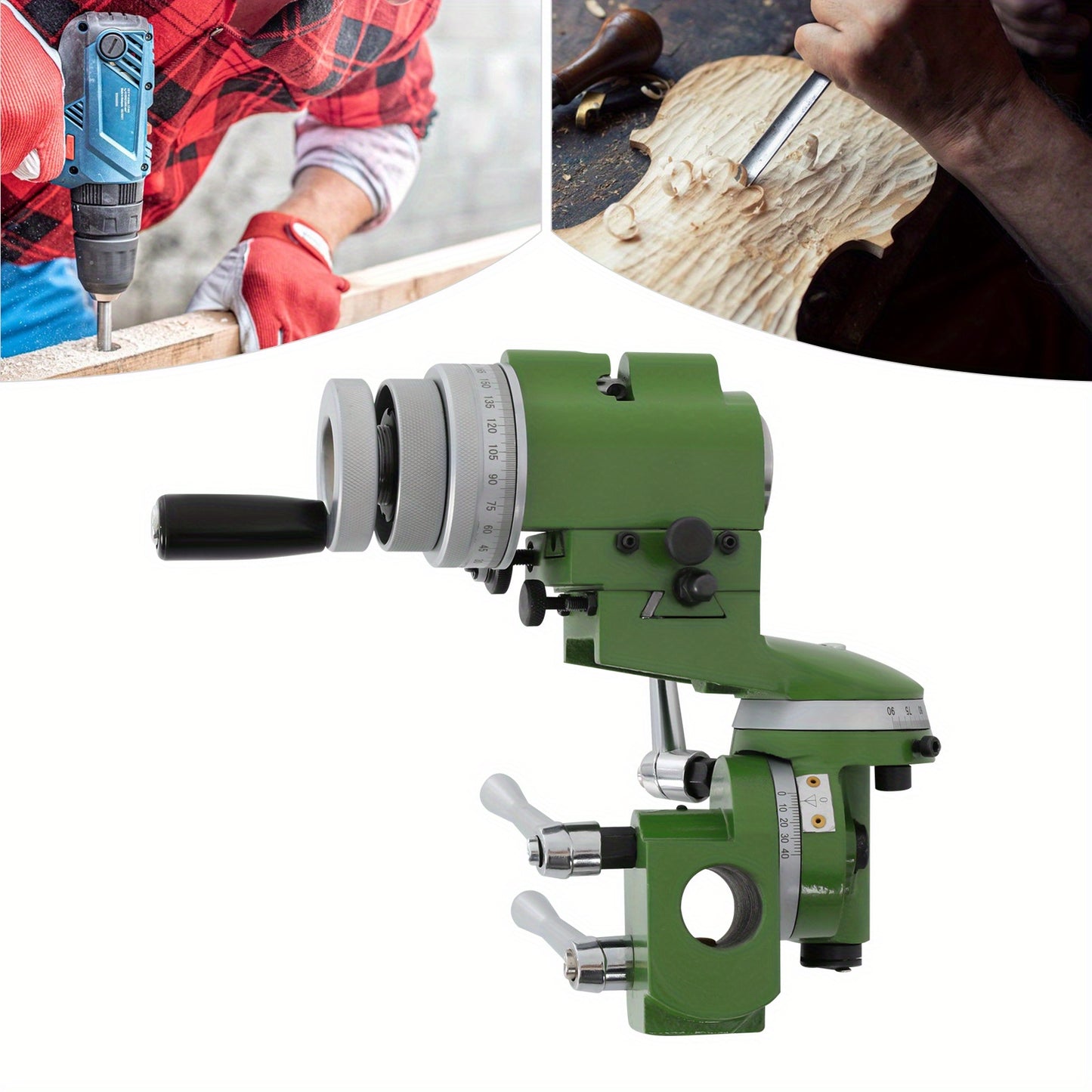 Slijpsteenhouder – Slijperhouder – Haakse Slijperhouder – Slijpmachine Houder – Draaibank Houder – Universeel – IJzeren Behuizing – 25 Mm Fijne Afstelling – Groen