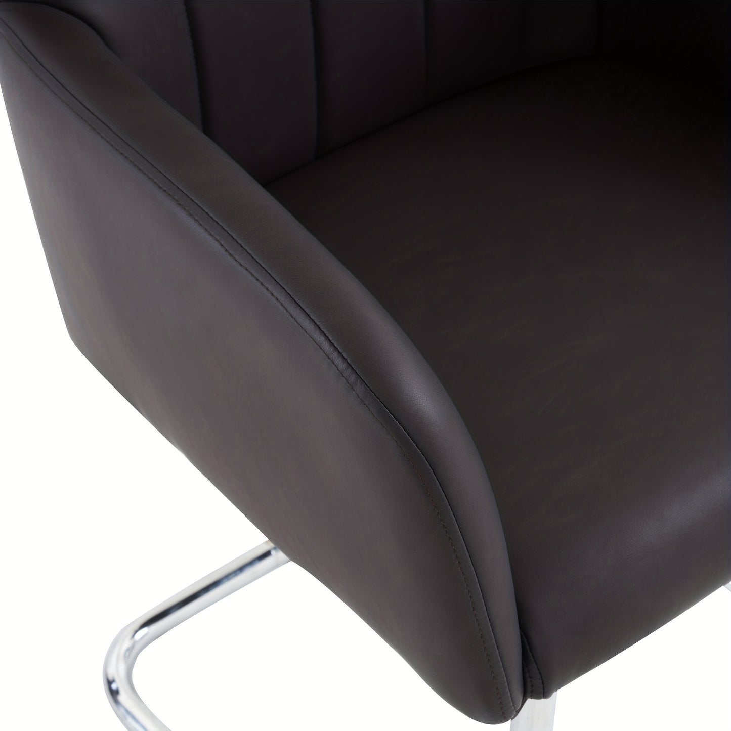 Two Piece Dining Chair, Vertical Stripe Design, Armchair with Serrated Metal Legs, Lounge Chair, Living Room Chair, Suitable for Bedroom, Study And Desk, Faux Leather, Black, Bedroom Seating, Study Chair, Sleek Lounge Chair,