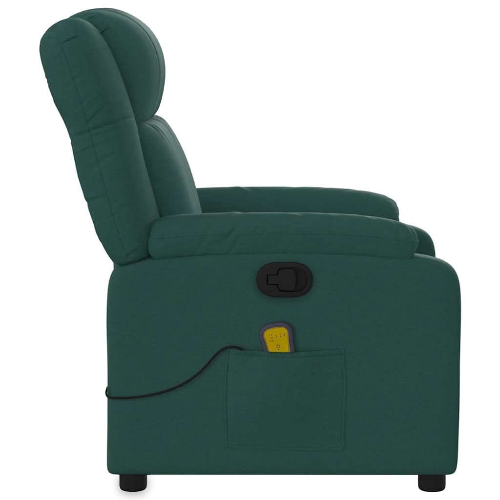 Massagestoel – Relaxstoel – Massagefauteuil – Ontspanningsstoel – Elektrische Massagestoel Donkergroen – 6 Massagepunten – Elektrisch Verstelbaar Tot 135°