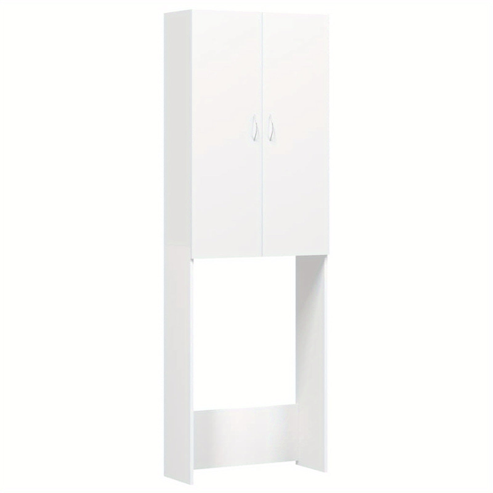 Wasmachinekast – Opbergkast – Wasruimte Meubel – Bijkeuken Kast – Badkamerkast – Duurzaam Materiaal – Compact Formaat 64x25,5x190 cm - QUORE