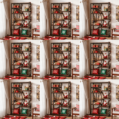 Tall 5-Tier Industrial Bookcase with 9-Shelf Open Storage - Rustic Modern Freestanding Shelving Unit Suitable for Living Room, Bedroom, Christmas Decor - Wood & Metal Frame, Assembly, Space-Saving Vertical Organizer