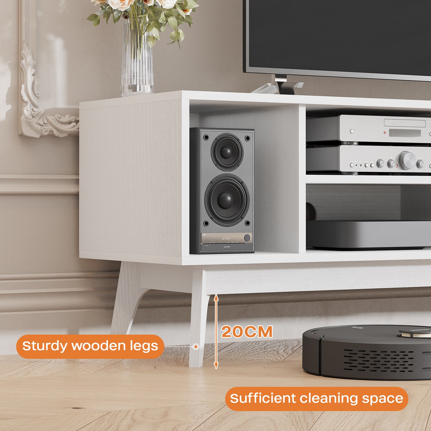 Tv Meubel – Tv Kast – Tv Dressoir – Media Meubel – Entertainment Center – Industrieel Design – Eikenhout – Geschikt Voor Televisies Tot 152,4 Cm