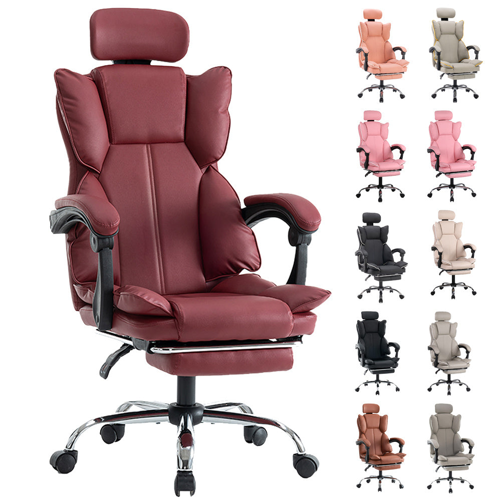 Gamingstoel – Gamestoel – Gaming Chair – Bureaustoel – Game Stoel – Ergonomisch verstelbaar – PU-Leder paars/wit – Zachte schuimvulling – Stevige rugsteun