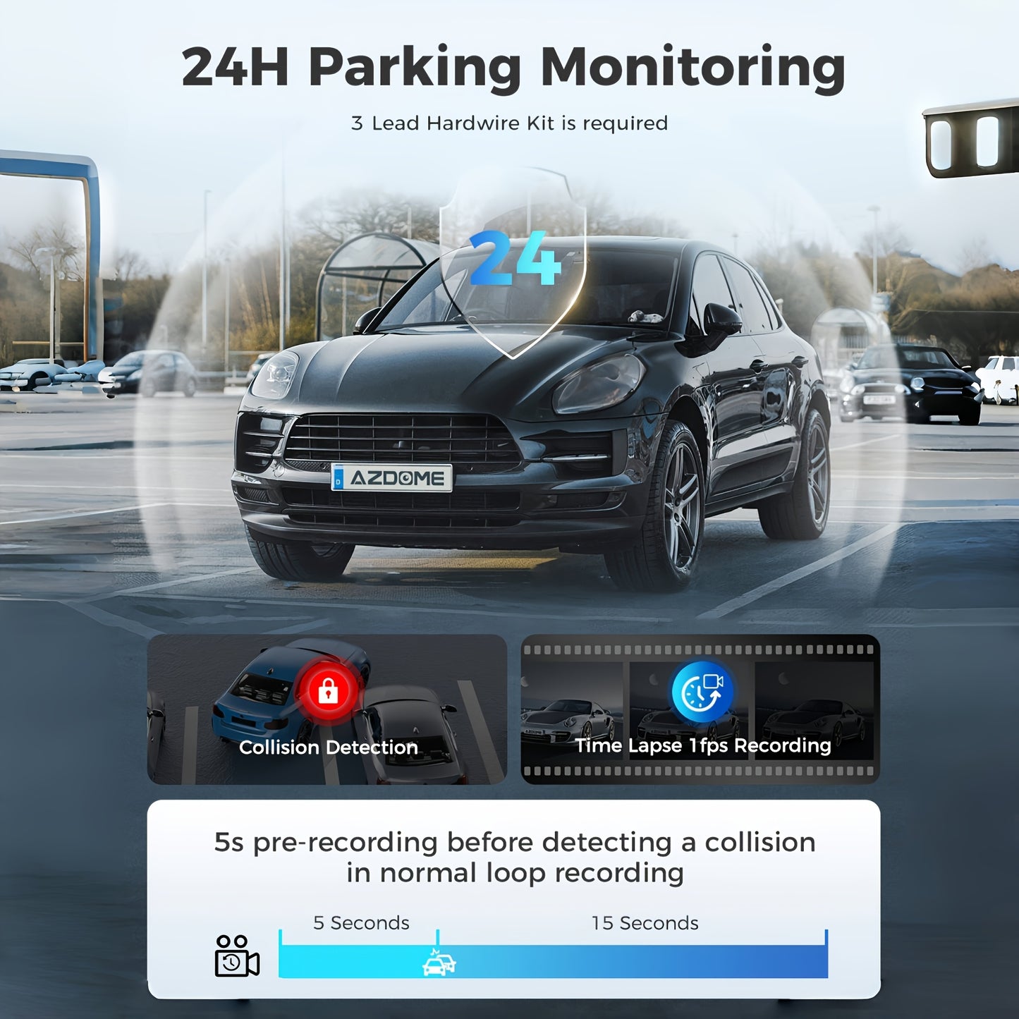 Dashcam – Autocamera – Dashboard Camera – Videorecorder – Beveiligingscamera – 3-Kanaals – 4K Front + 2K Binnen + Full HD Achter – Nachtzicht Met WDR & 5G WiFi & GPS