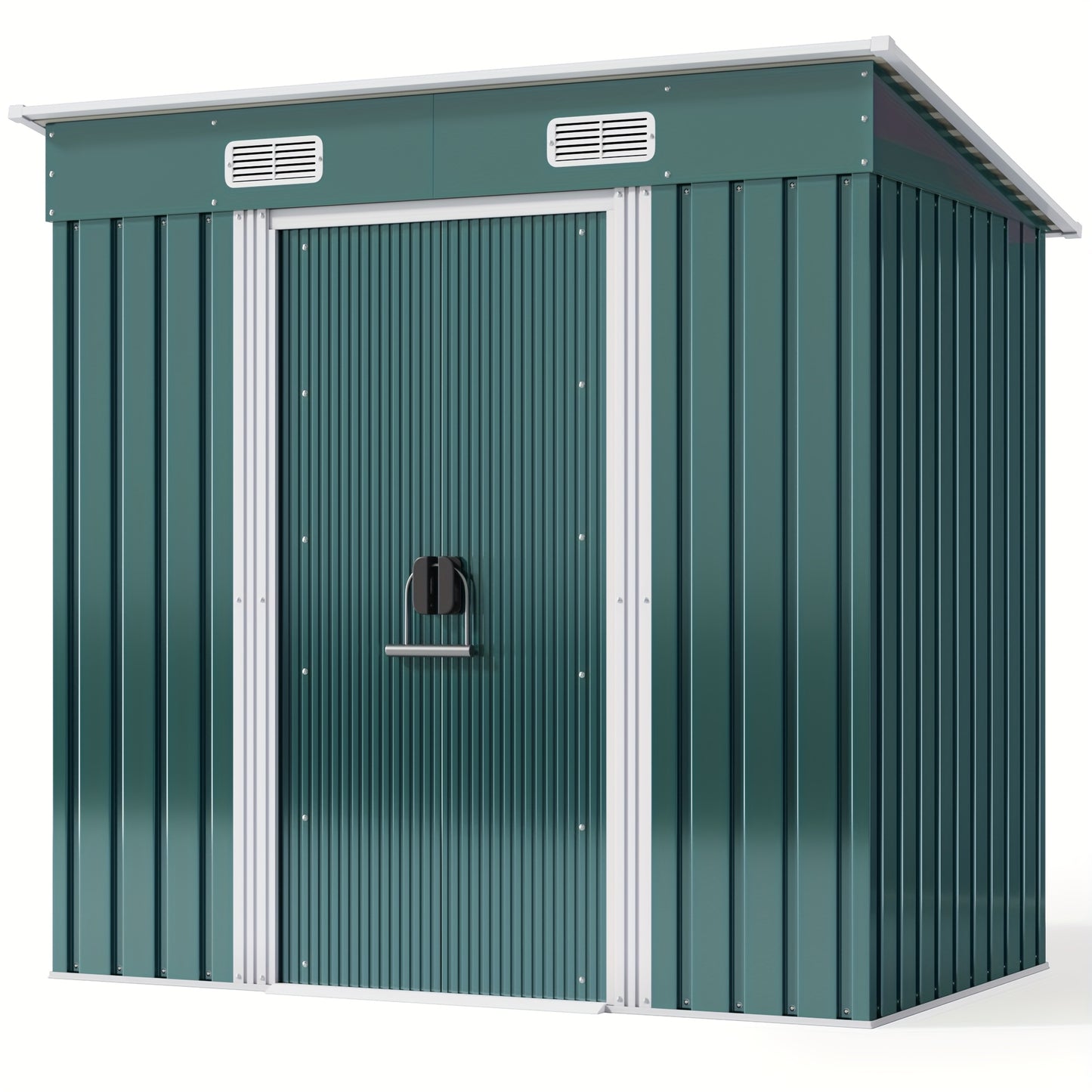 Tuinhuisje – Tuinschuur – Berging – Gereedschapsschuur – Metaalberging – Gegalvaniseerd Staal – Ventilatiesysteem – 183x109x182 cm – Groen/Grijs