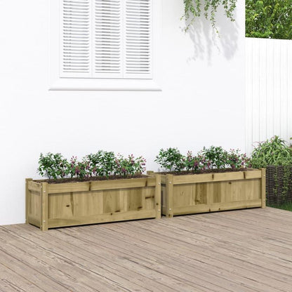 Bloemenrek – Plantenrek – Bloemenhouder – Plantenhouder – Houtrek Marrone – Geïmpregneerd Dennenhout – Weerbestendig – Set van 2 Stuks