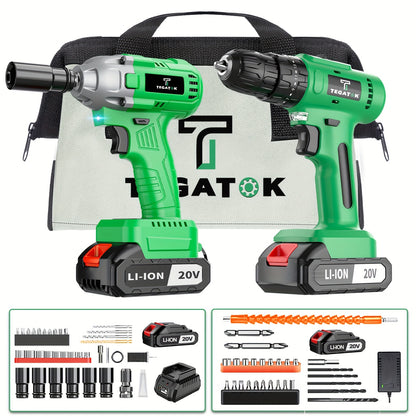 20V Boor- en Slagschroefset – Accuboormachine – Klopboormachine – Schroefmachine – Draadloze Boormachine – 2 Oplaadbare Batterijen – 4000mAh Lithium-ion Accu – Compact en Krachtig