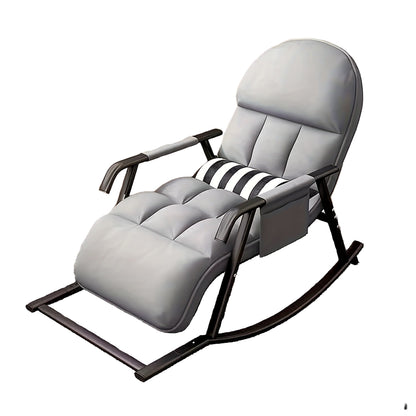 Schommelstoel – Relaxstoel – Fauteuil – Loungestoel – Schaukelsessel – Met Liegefunctie – Roestvrij Stalen Frame – Katoenen Bekleding