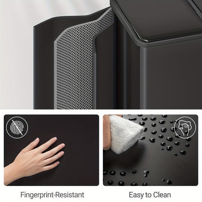 Kitchen Rubbish Bin, Waste Separation System, 3 Compartments, 45L (3 X 15L), Stainless Steel Kitchen Rubbish Bin, Pedal Bin with Colour-Coded Pedals, Rubbish Bin, Quiet Slow Descent, Black, Household Waste Management, Kitchen