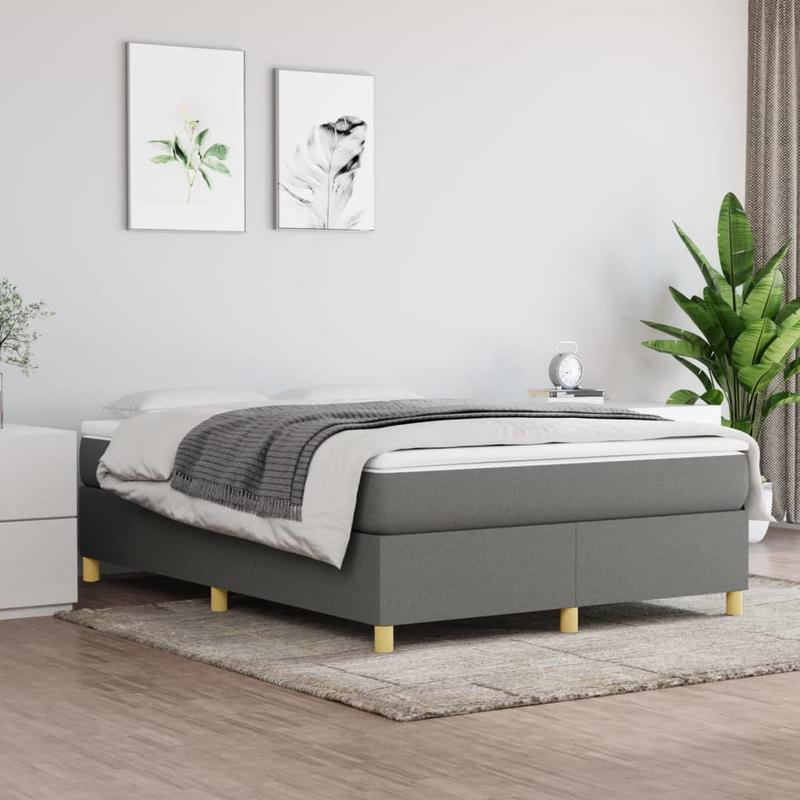 Modern Minimalist Bed Frame - Heavy-Duty Wooden Platform Bed with Easy Assembly, No Mattress Included - Space-Saving Design for Small Bedrooms - Ideal for Apartments, Dorms, Studios - Mattress Compatible (140x200cm/ 55x79in)
