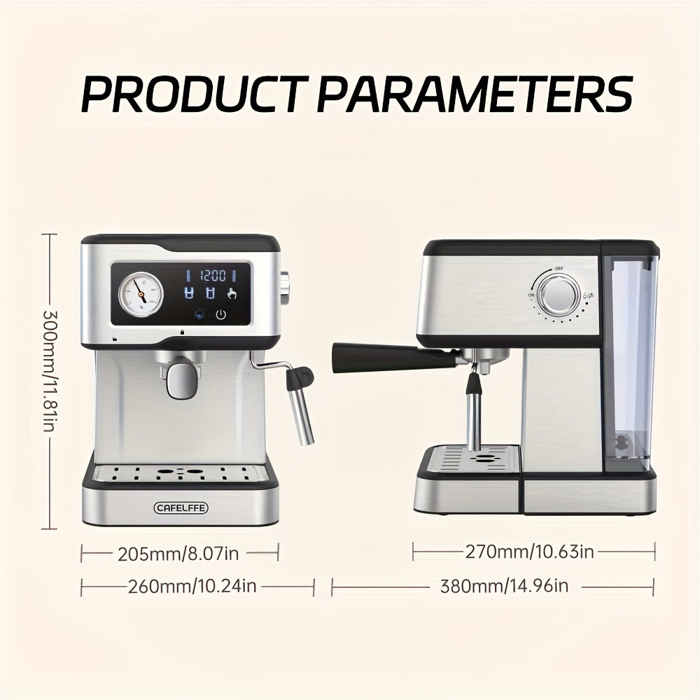 Espressomachine – Semi-automatisch – Koffiezetapparaat – Cappuccinomachine – IJskoffiemachine – 20 Bar Druk – 1,5L Afneembaar Waterreservoir