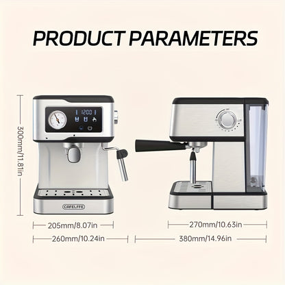 Espressomachine – Semi-automatisch – Koffiezetapparaat – Cappuccinomachine – IJskoffiemachine – 20 Bar Druk – 1,5L Afneembaar Waterreservoir