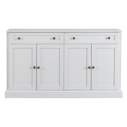 Ladekast – Opbergkast – Dressoir – Buffetkast – Woonkamerkast – Wit – 150 x 40 x 86 cm – Duurzaam Bamboe – Veel Opbergruimte