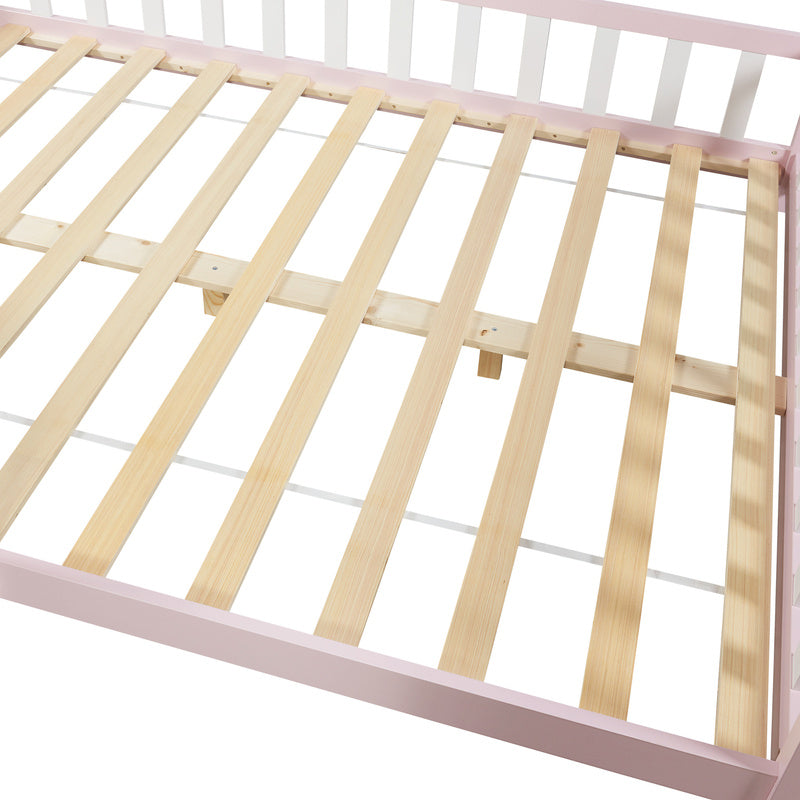 Kinderbed – Kinderbedden – Eenpersoonsbed – Hoogslaper – Stapelbed – Valbeveiliging – Massief Dennenhout – 140 x 200 cm