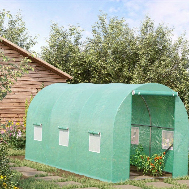 Kas – Kweekkas – Broeikas – Tuinkas – Plantenkas – Lichtgewicht Polyethyleentereftalaat – 395x195x190 cm – 6 Ventilatieraampjes Met Insectengaas