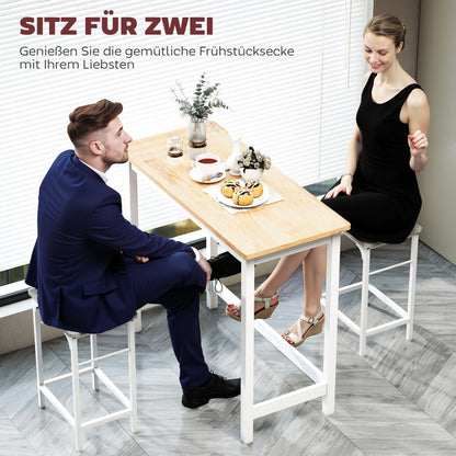 Koffietafel – Salontafel – Bijzettafel – Tafel – Compacte Tafel – Eikenlook – Wit Onderstel – Compact Formaat voor Kleine Ruimtes – Stevige Constructie