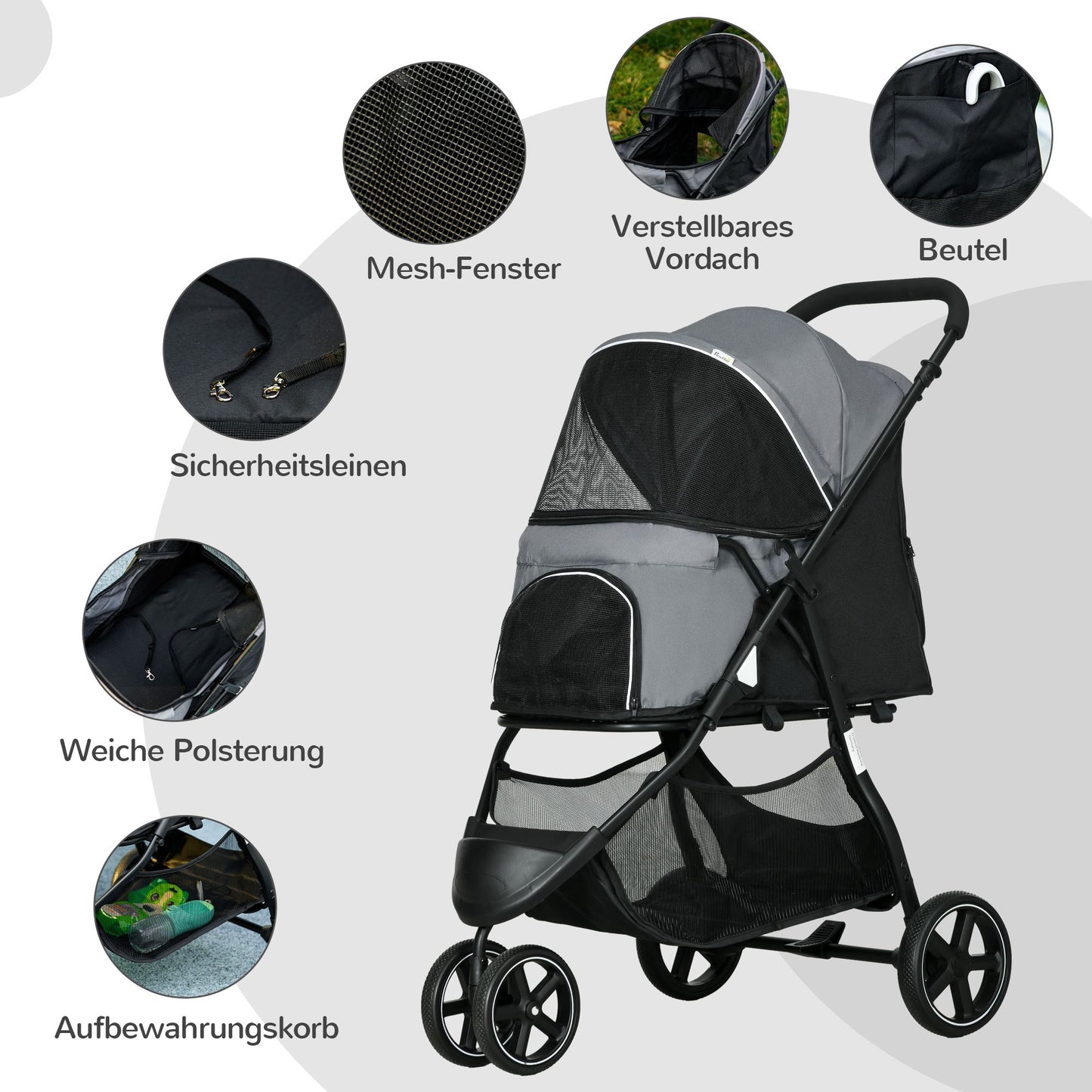 Hondenhok – Hondenhuis – Hondkennel – Hondenhuisje – Hondenschuur – Massief Hout – Weerbestendig Dak – Opklapbaar Dak – Uitneembare Vloer – 109x79x72 cm – Grijs Wit Zwart