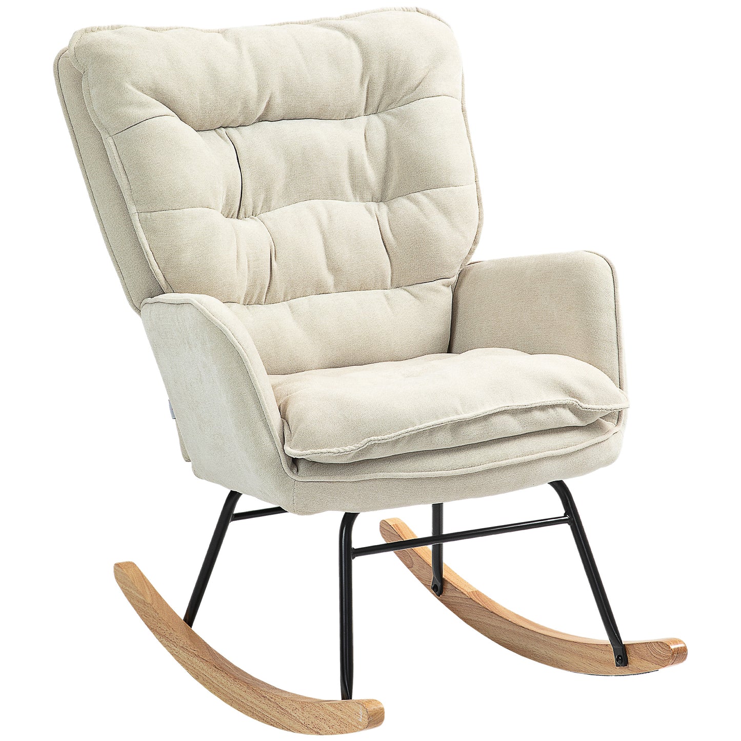 Schommelstoel – Schommelstoel Fauteuil – Draaifauteuil – Lounge Stoel – Woonkamerstoel – Chenille Bekleding – Houten Basis – Max. Draagvermogen 120 kg