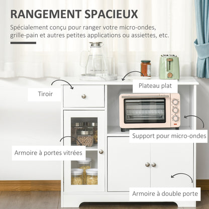Magnetronkast – Keukenkast – Opbergkast – Ovenkast – Keukenmeubel – MDF Met Verstelbare Glazen Legplanken – Waterbestendig & Anti-Kantel Systeem