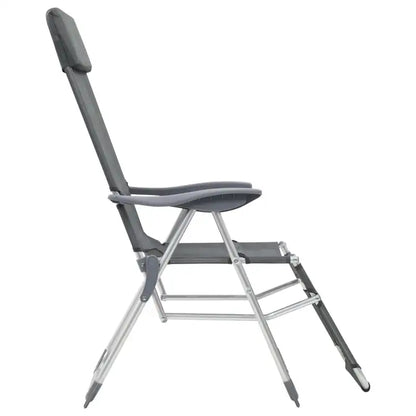 Campingstoel – Vouwstoel – Tuinstoel – Strandstoel – Buitenstoel – Grijs – Ademend UV-bestendig Materiaal – Verstelbare Rugleuning 5 standen