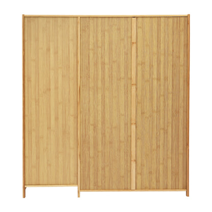 Schoenenkast – Schoenopberger – Schoenrek – Schoenkast – Schoenmeubel – Bamboe En MDF – Geventileerde Deuren – Ruim 89x33x100cm – Vrijstaand Design – Houtkleur