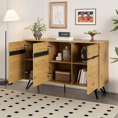 Opbergkast – Opbergmeubel – Kast – Bergkast – Dressoir – Modern – 3 Deuren – Beige – Stevige Poten – Onderhoudsvriendelijk Kunststof