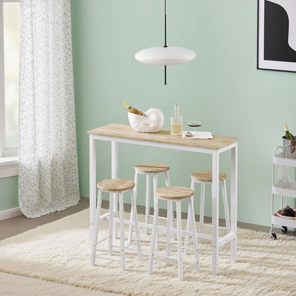 Eettafelset – Barset – Keukentafelset – Bistroset – Compact Dinermeubel – Ruimtebesparend Ontwerp – MDF Tafelblad Met Stalen Frame