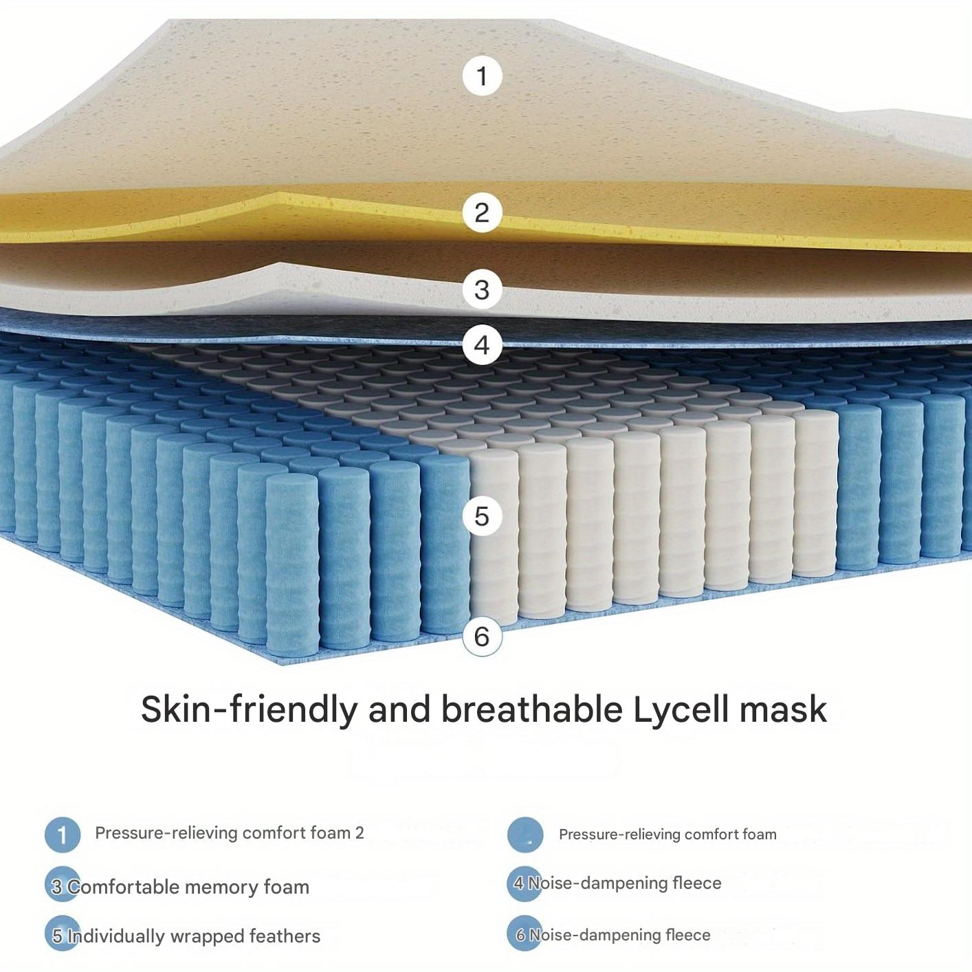 Pocketvering Matras 90 x 200 cm – Springmatras – Matras – Slaapmatras – Matrassen – Hardheid H2 – 25 cm Hoogte – Memory Foam Toplaag – Wasbare Microvezel Hoes