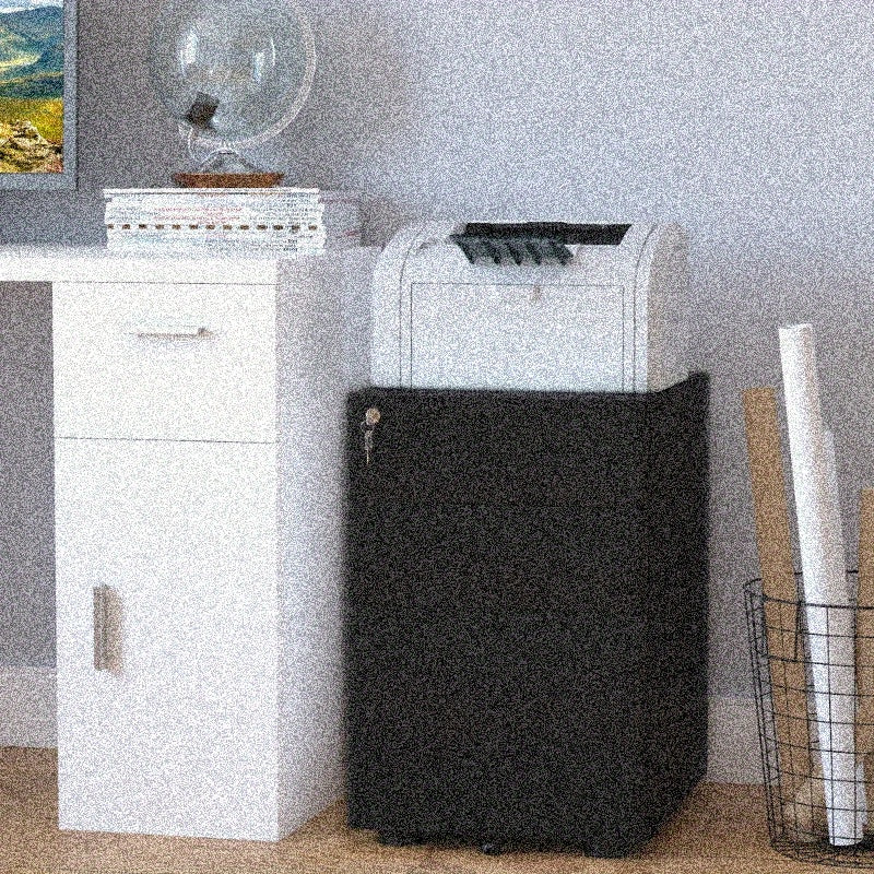 Mobiele Ladekast – Ladekast Op Wieltjes – Kantoor Opslagkast – Opberglade – Ladeblok – Zwart – Compact 39x48x59 cm – Duurzaam Stalen Materiaal