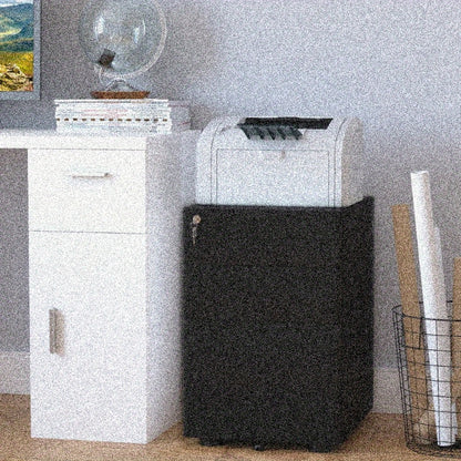 Mobiele Ladekast – Ladekast Op Wieltjes – Kantoor Opslagkast – Opberglade – Ladeblok – Zwart – Compact 39x48x59 cm – Duurzaam Stalen Materiaal