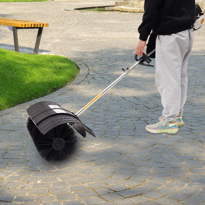 Zware Nylon Borstel – Buitendoek Borstel – Tuinveger – Oprit Borstel – Terrasbezem – Duurzaam Aluminium Handvat – Groot Borstelblad 24x51 cm