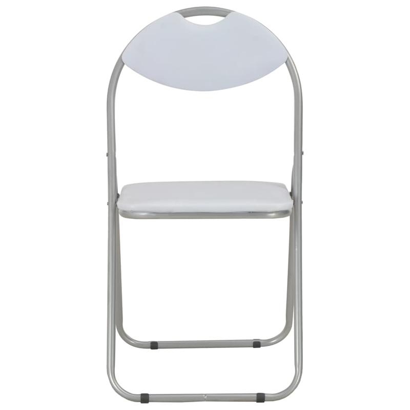 Foldable dining room chairs 6pcs white synthetic leather Relaxing and comfortable, providing you with a relaxing feeling, Compact Seating, Spacesaving Furniture, Minimalist Style, Sleek Design, Easy Maintenance, Multipurpose