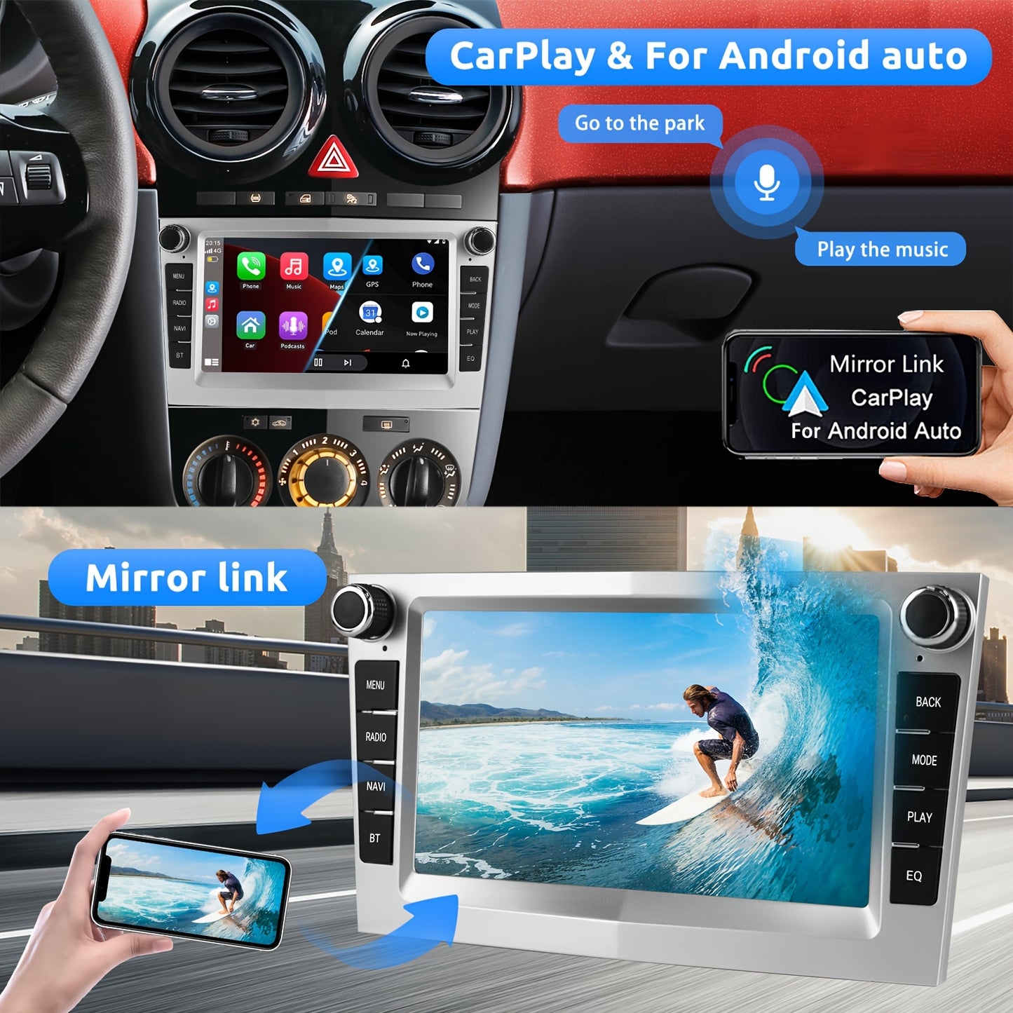 Autoradio – Multimediaspeler – Car Stereo – Navigatiesysteem – Android 14 – 7-Inch HD IPS Touchscreen – 4GB RAM + 64GB Opslag