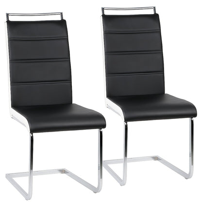 Eetkamerstoel – Kuipstoel – Stoel – Keukenstoel – Designstoel – Set van 2 – Wit Kunstleer – Ergonomisch Met Hoge Rugleuning – Met Chromen Onderstel – Eenvoudig Schoon Te Maken