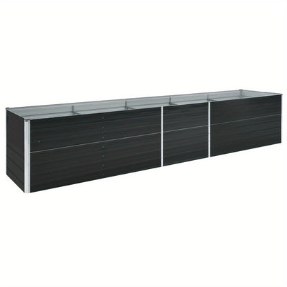 Hoogbed – Verhoogd Bed – Tuinbed – Plantbed – Groentebed – Gegalvaniseerd Staal – 400x80x45 cm – Weerbestendig Antraciet
