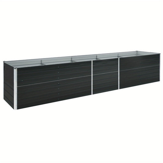 Hoogbed – Verhoogd Bed – Tuinbed – Plantbed – Groentebed – Gegalvaniseerd Staal – 400x80x45 cm – Weerbestendig Antraciet