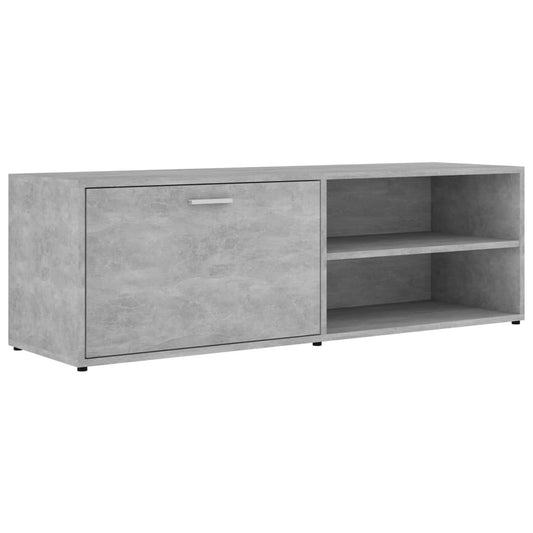 TV Cabinet Concrete Grey 120x34x37 cm Engineered Wood TV Stand Entertainment Center with Storage, Media Television Table for Living Room Bedroom