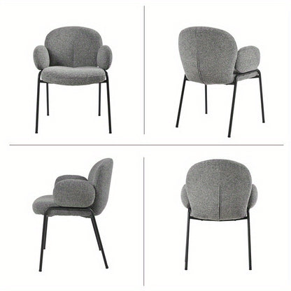 Set van 4 Stijlvolle Scandinavische Eetkamerstoelen – Gebogen Accentstoelen met Verstelbare Poten – Gestoffeerd, Groen, Voor Eetkamer of Woonkamer