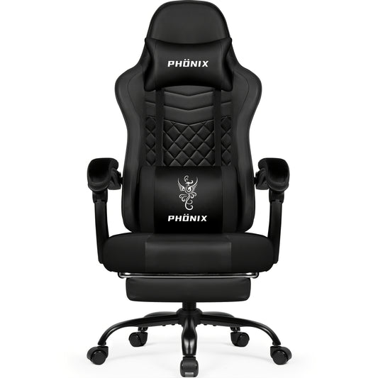 Gamingstoel – Gamestoel – Gaming Chair – Game Stoel – Bureaustoel – Ergonomisch – Verstelbare Voetsteun – Memory Foam Vulling
