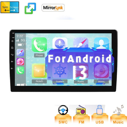 Autoradio Touchscreen – Double DIN Autoradio – Auto Multimedia Speler – Car Audio Systeem – GPS Navigatie – 9 Inch HD Scherm – Android Compatibel Met Mirror Link & WiFi