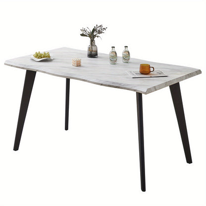 Moderne Eettafel – Eetkamertafel – Tafel – Dinertafel – Keukentafel – 140x80x75 cm – Ruimtebesparend – Goudkleurige Metalen Poten & Gefineerd Houten Blad