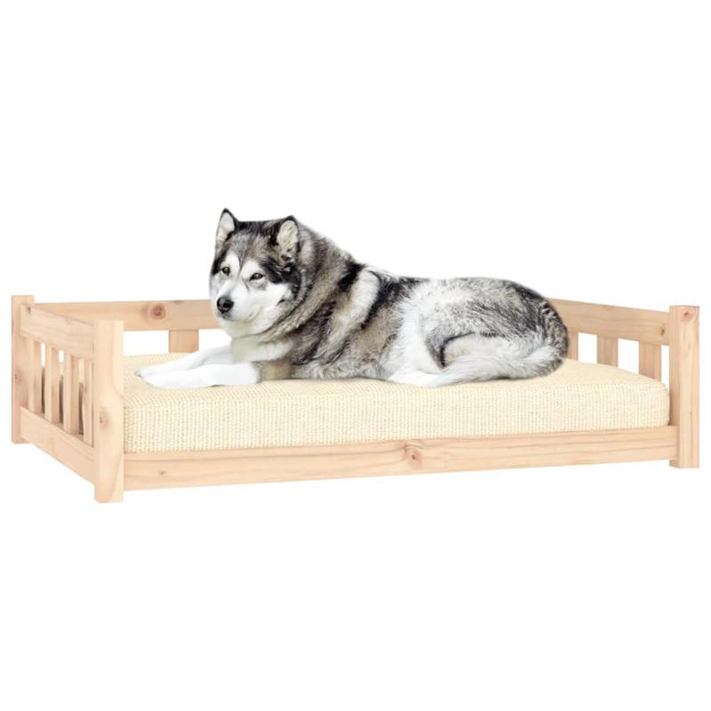 Hondenmand Extra Groot – Hondenbed XXL – Hondenkussen Groot – Donutmand Groot – Hondenbank Medium – Massief Dennenhouten Constructie – Orthopedisch Comfort – 105,5x75,5x28 cm – Wit Rechthoekig Design – Duurzaam en Stevig